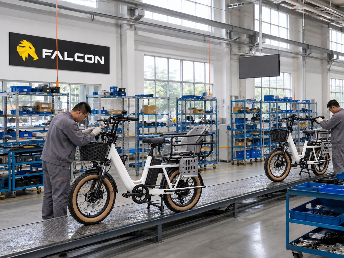 FALCON two-wheel electric vehicles on the production line