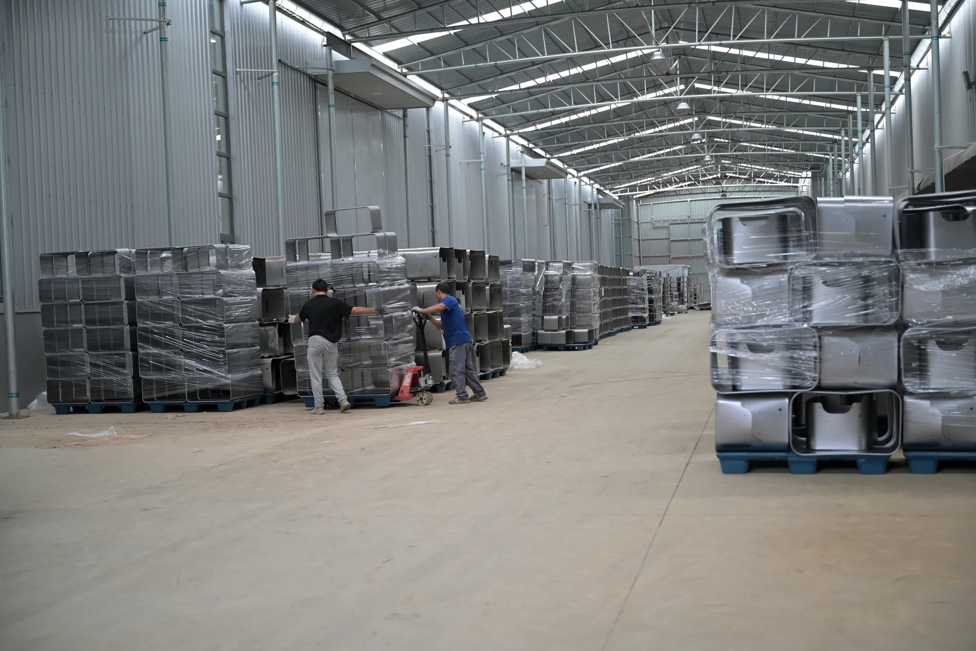 Warehouse area prepared for fleet logistics