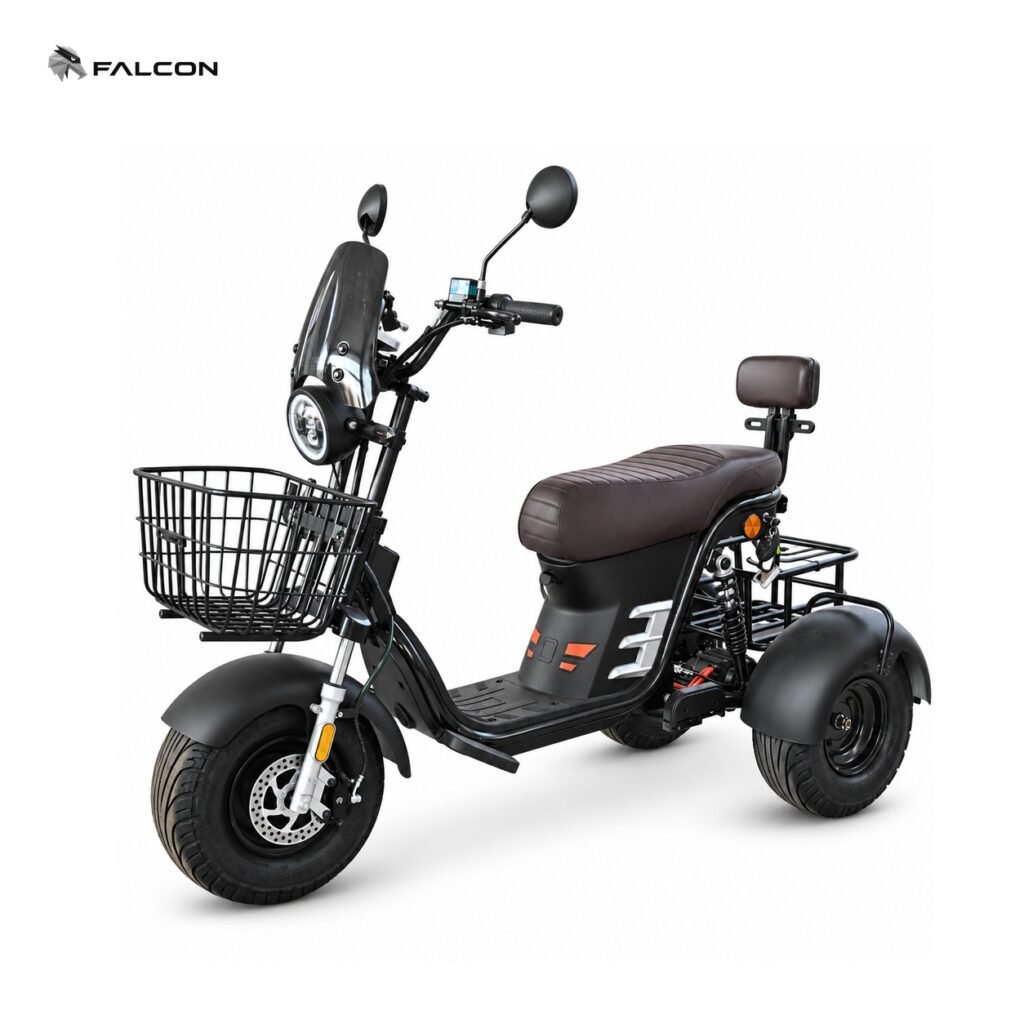 3-Wheel Electric Scooter for Adults with Front Basket & Rear Cargo Rack-ZR-CP040