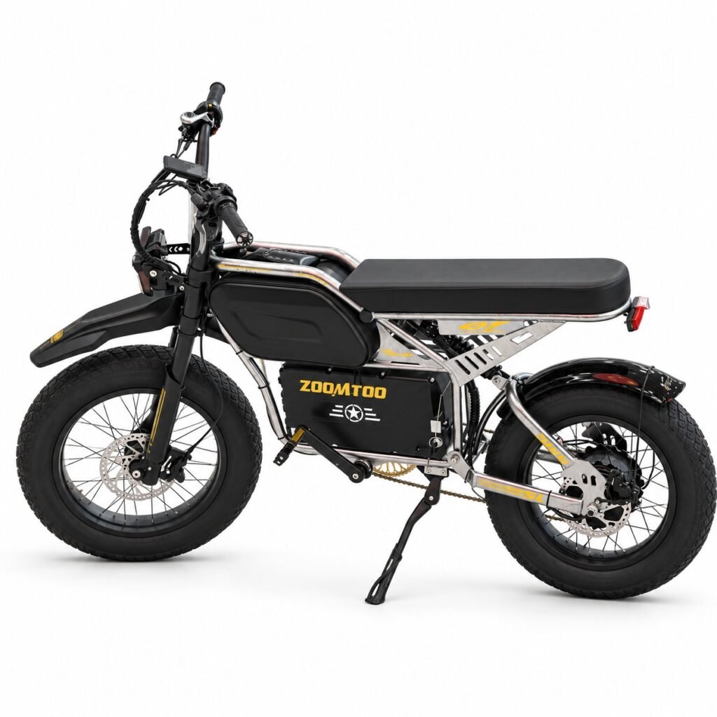 Long-Seat Off-Road Electric Motorcycle with Fat Tires & Dual Suspension-ZT-CP026