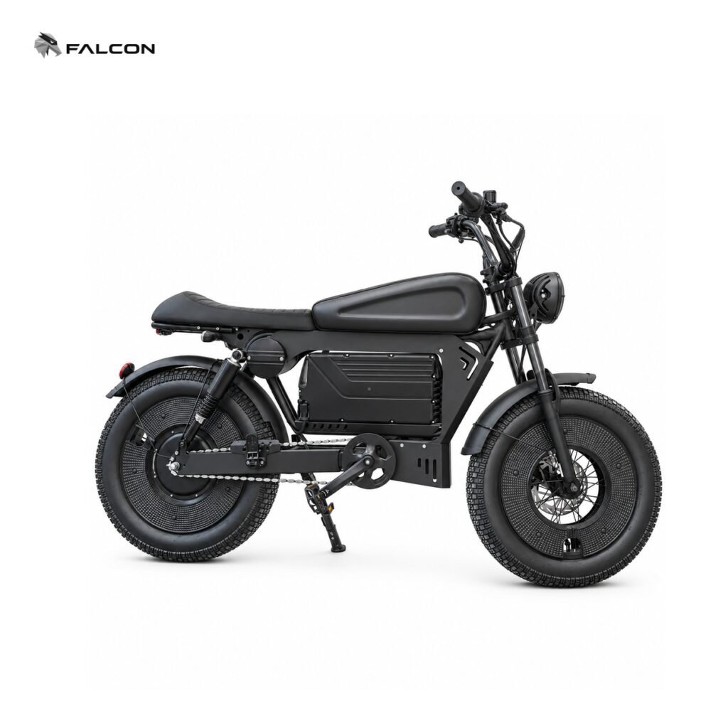 Retro-Style Off-Road Electric Motorcycle with Fat Tires & Dual Suspension-ZR-CP025