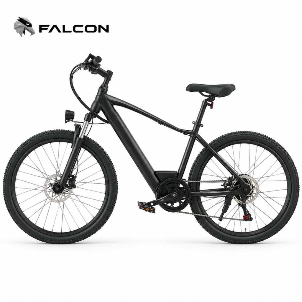 Black Electric Mountain Bike with Front Suspension & Disc Brakes-ZTM101