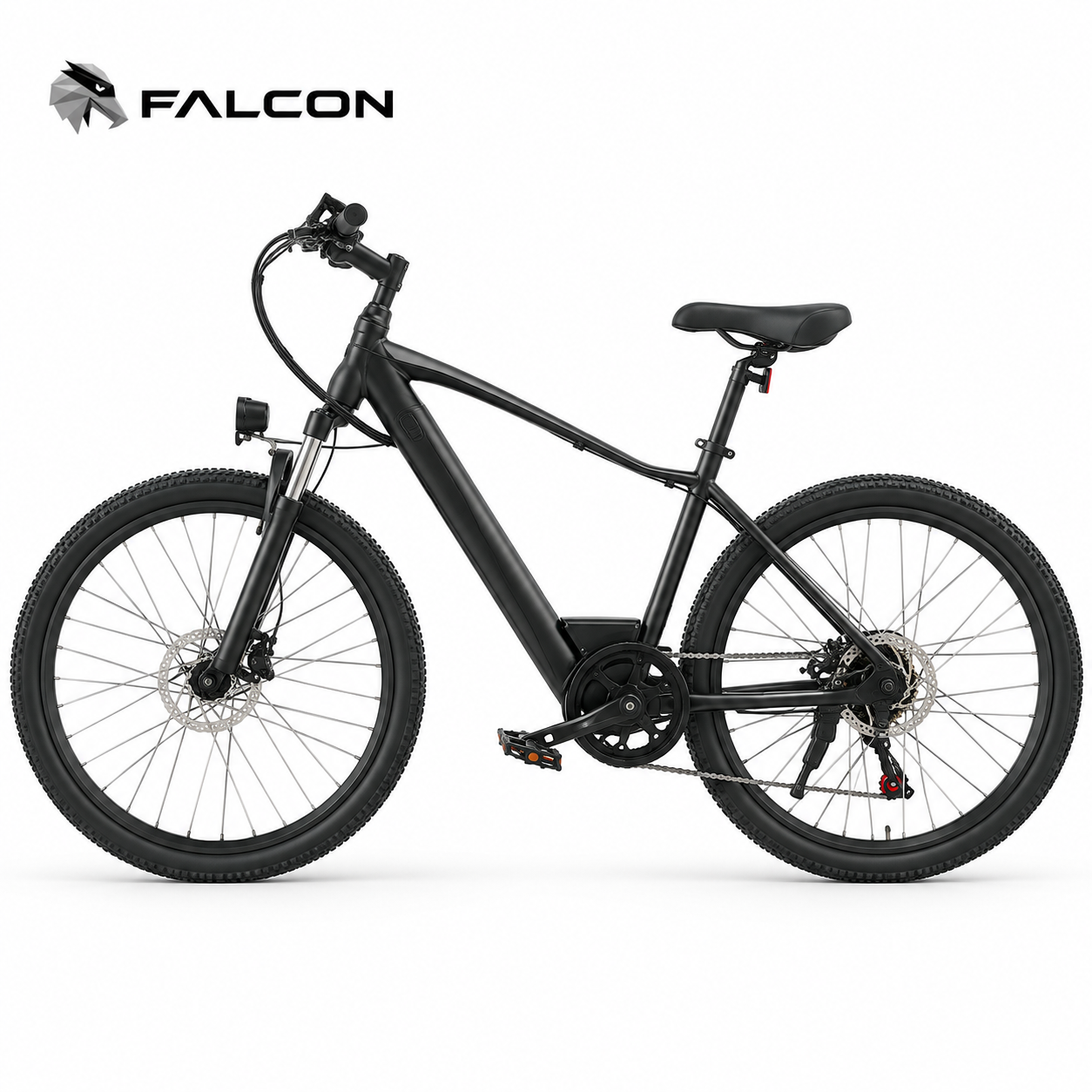 Black Electric Mountain Bike with Front Suspension & Disc Brakes-ZTM101