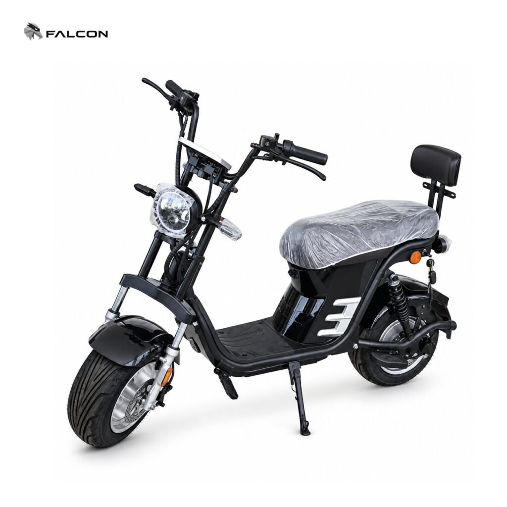 New Harley-Style Electric Scooter with Wide Seat, Rear Backrest & Dual Suspension-ZR-CP039