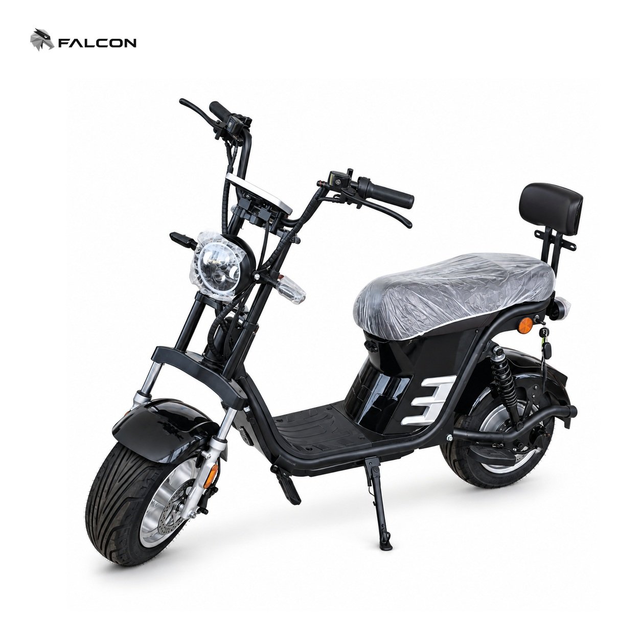 New Harley-Style Electric Scooter with Wide Seat, Rear Backrest & Dual Suspension-ZR-CP039 — view 1