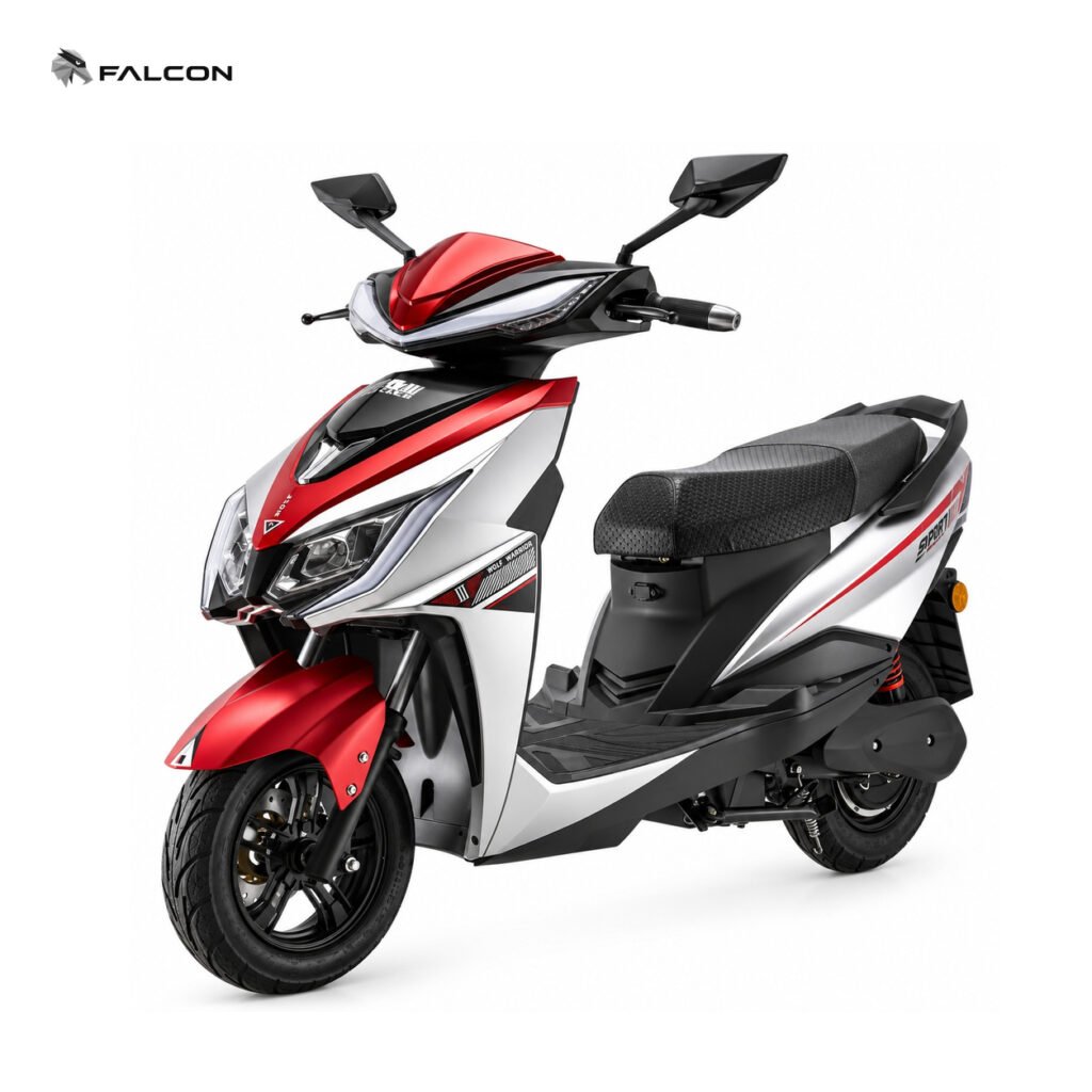 Red Sport Electric Scooter with Dual Seat & Front Disc Brake-ZR-CP047