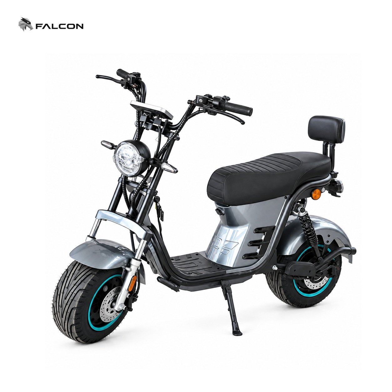 Urban Electric Motorcycle with Wide Seat, Dual Suspension & Disc Brakes-ZR-CP038 — view 1