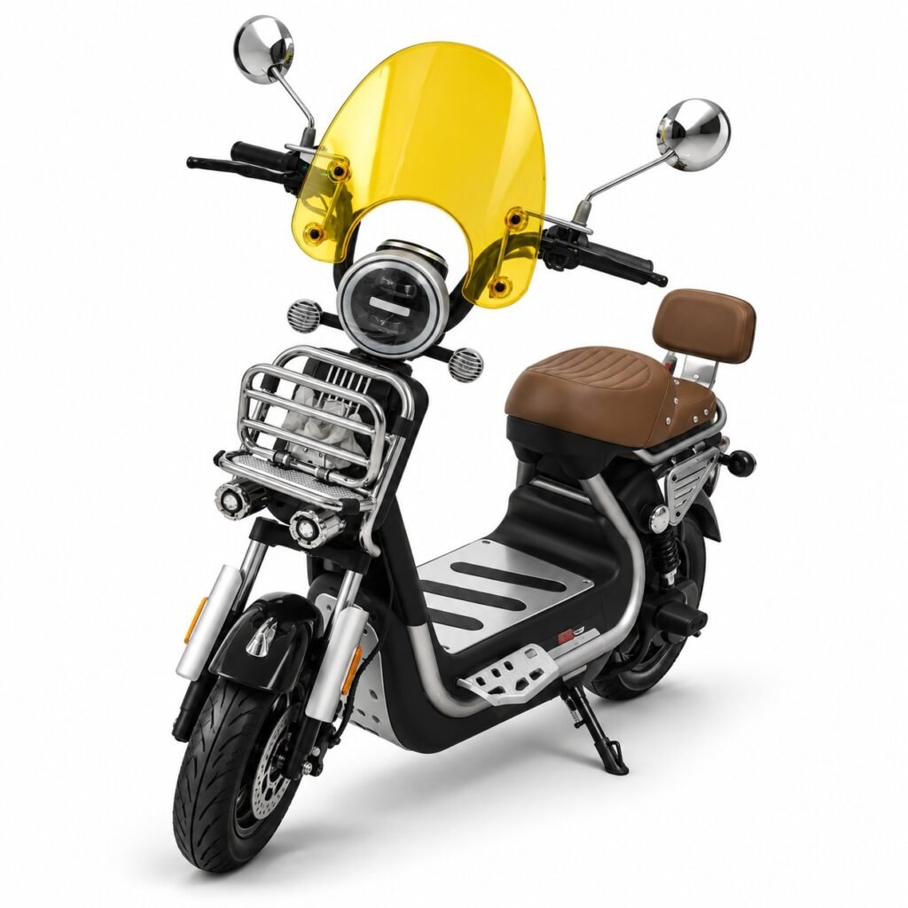 Urban Electric Scooter with Dual Seat & Rear Passenger Backrest-ZR-CP032